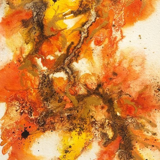 Contemporary original abstract painting on watercolor paper size 8" x 10"