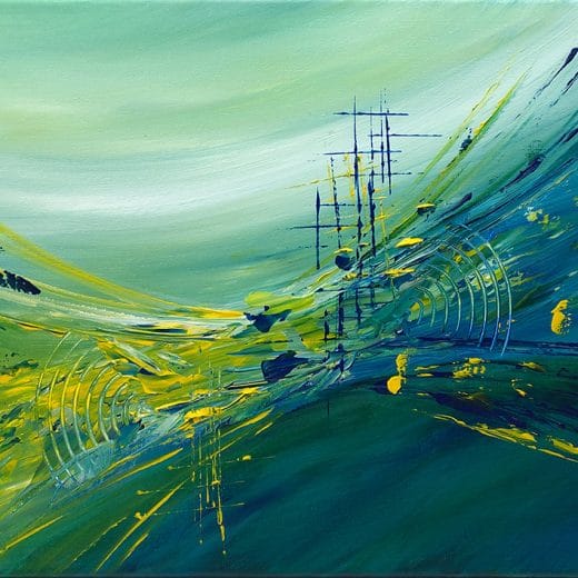 Contemporary original abstract painting on canvas size 11" x 14"