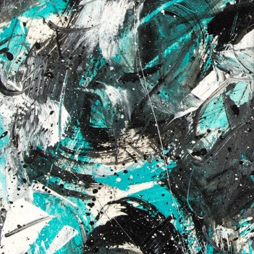 Contemporary expressive abstract painting on watercolor paper