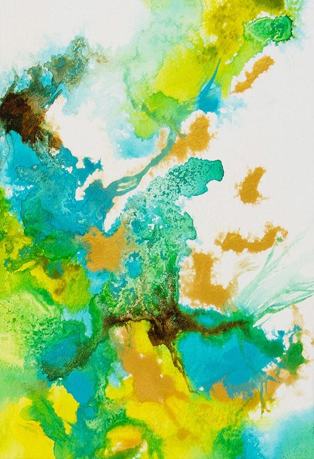 Small acrylic abstract painting on watercolor paper size 5" x 7"