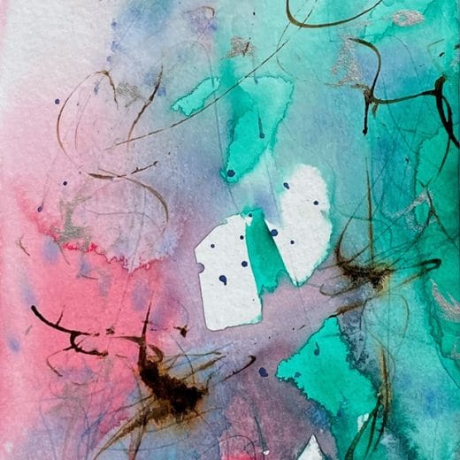 Small original acrylic artwork on watercolor paper