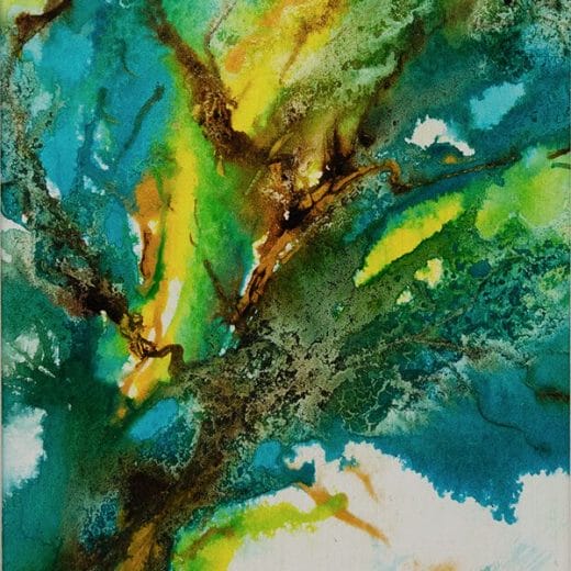 Contemporary acrylic painting on watercolor paper