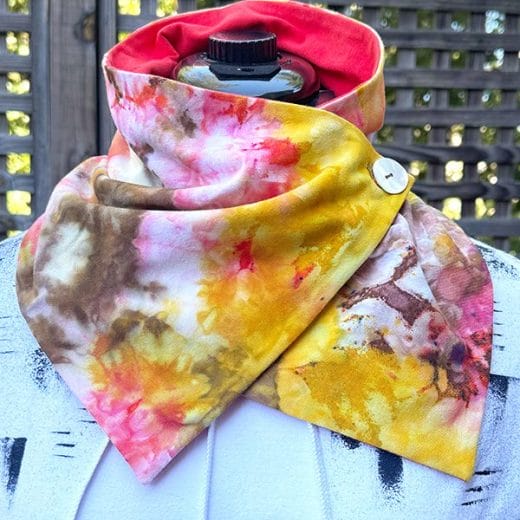 Women's colorful handmade and hand dyed neck scarf