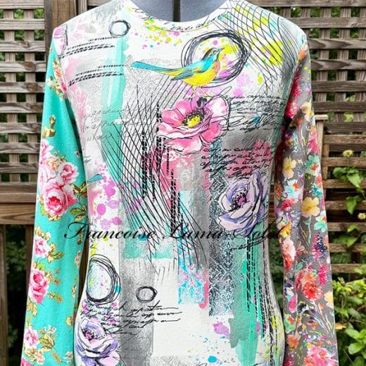 Illuminate your fall and winter wardrobe with this handmade women's floral long sleeve t-shirt. Add a touch of boho chic to your style!