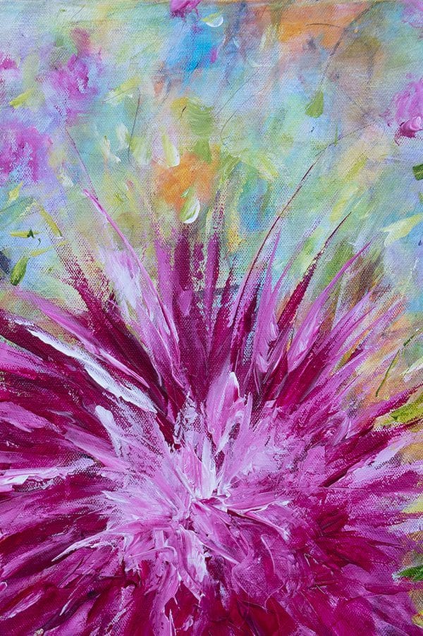 Elevate your walls with our impressionist floral painting. It features a hand-painted design that requires no framing for easy display!