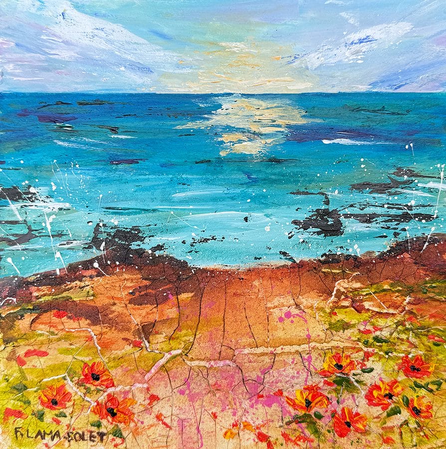 Vibrant and Organic: Original Mixed Media Seascape Painting