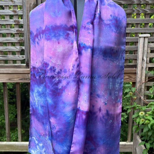 Women's purple iced dyed silk scarf