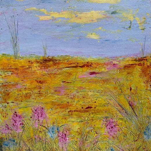 Original abstract landscape painting on canvas panel size 11' x 14"