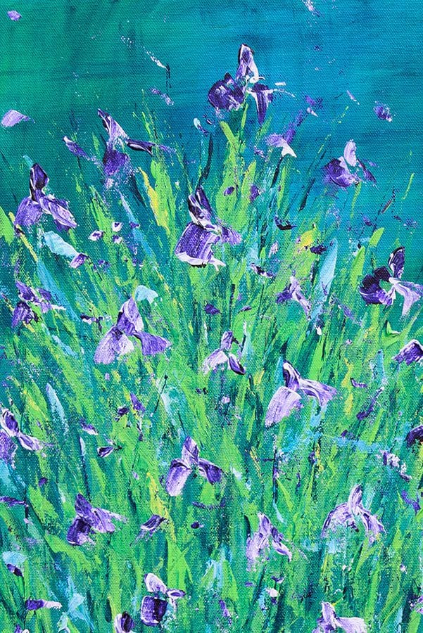 Irises by the Lily Pond - 30" x 30" - Image 6