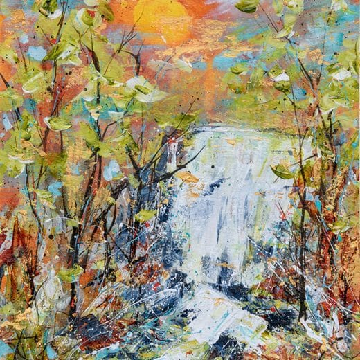 Golden Hour Waterfall #2 - 8" x 10"
