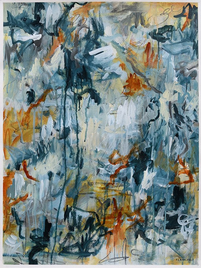 Original expressionist contemporary painting on watercolor paper
