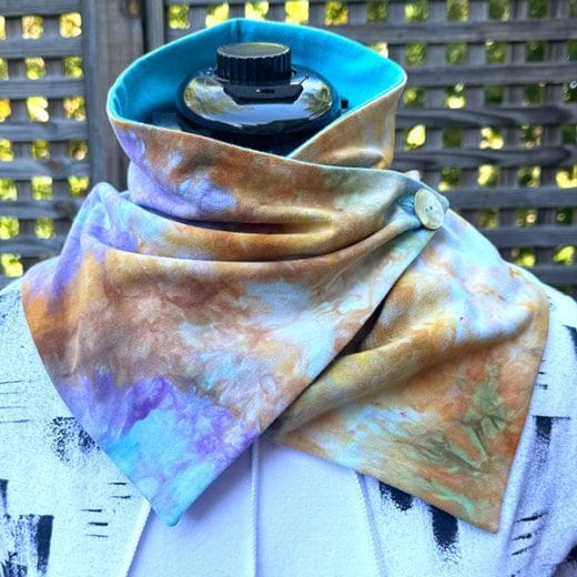 Women handmade and ice dyed neck scarf