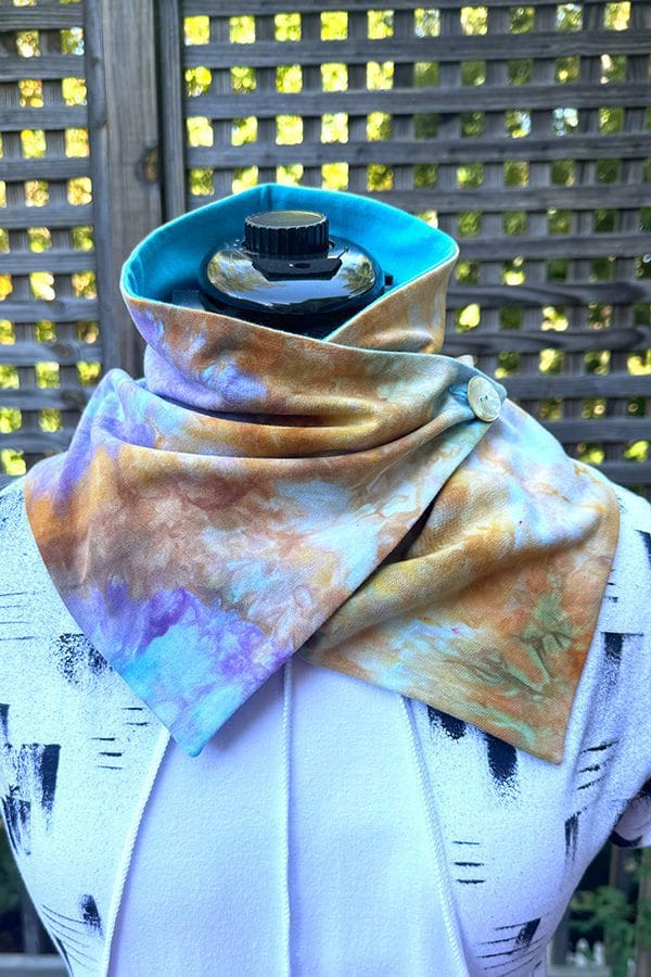 Women handmade and ice dyed neck scarf