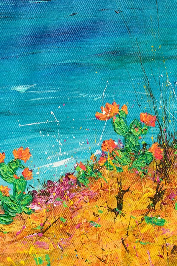 Cactus Blooms on Ocean Trails - 16" x 16" - Image 5