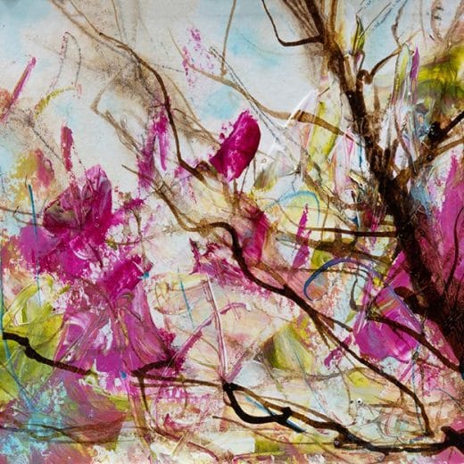 Inspired by the cherry blossom this original artwork is hand painted with acrylics on watercolor paper
