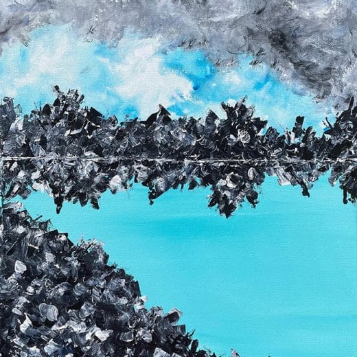 Original acrylic landscape painting inspired by the Blue Lagoon in Iceland