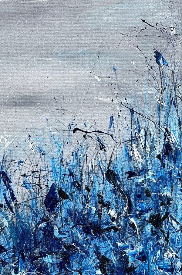 Transform your space with this captivating Blue wildflowers painting. Enjoy the calming energy of this beautiful landscape artwork today!