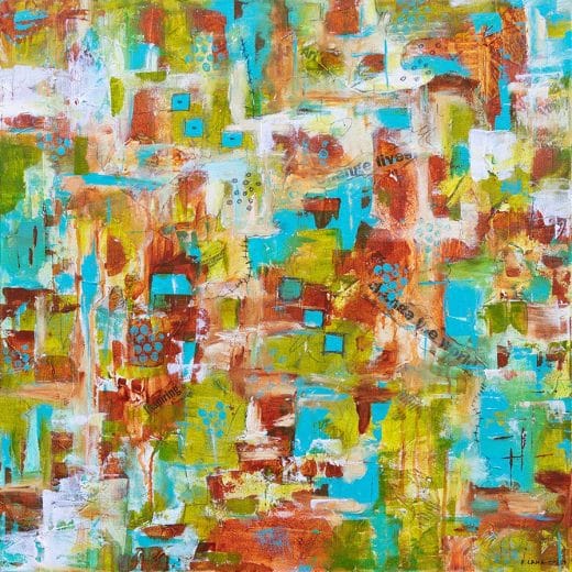 Contemporary original mixed media acrylic painting