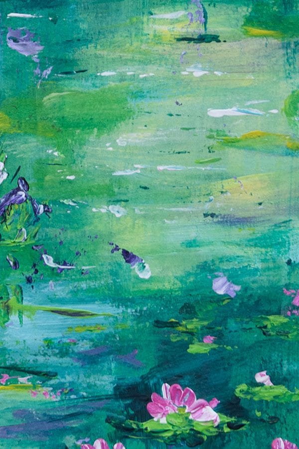 Irises by the Lily Pond - 8" x 8" - Image 4