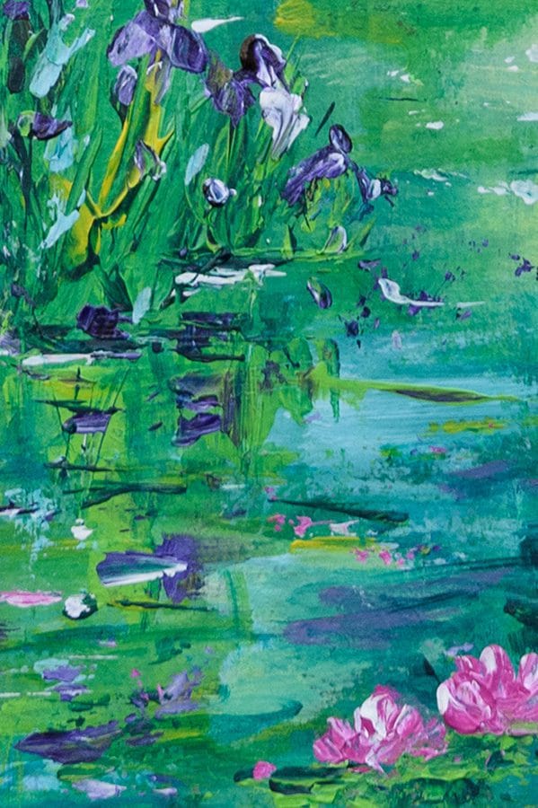 Irises by the Lily Pond - 8" x 8" - Image 3