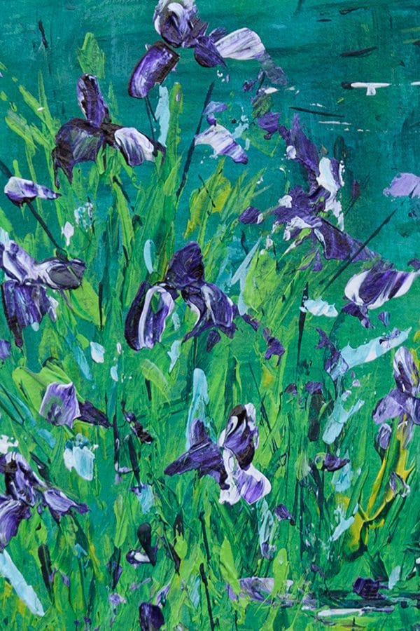 Irises by the Lily Pond - 8" x 8" - Image 2