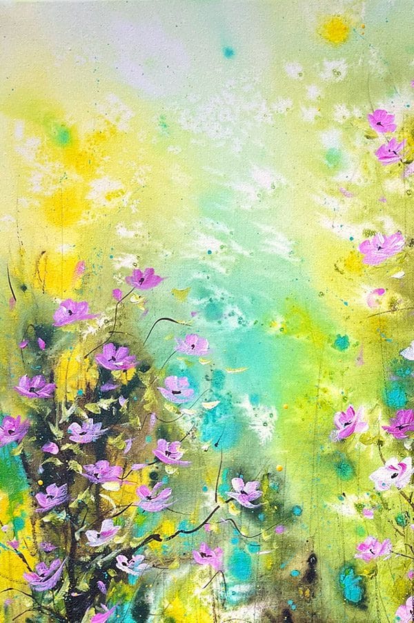 Acrylic Landscape Painting: Burst of Spring, Original Artwork