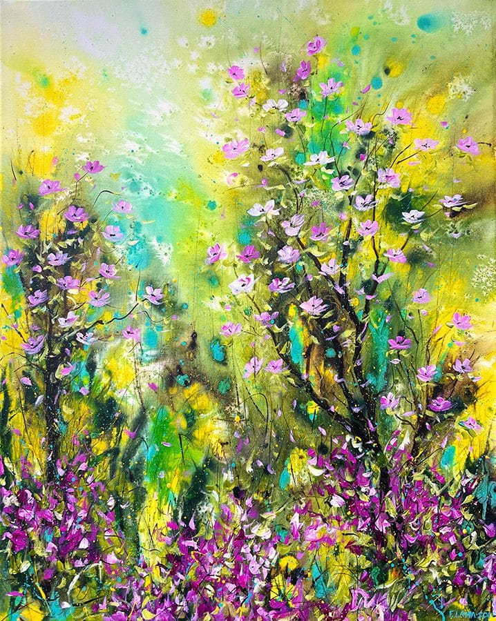 Acrylic Landscape Painting: Burst of Spring, Original Artwork