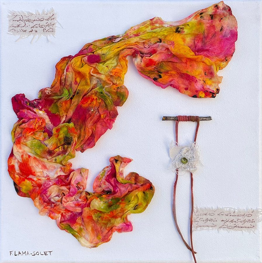 Vibrant original mixed media 3D artwork on canvas size 10"x10"