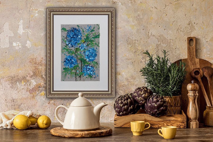 Blue Hydrangeas - 9" x 12" - Image 4