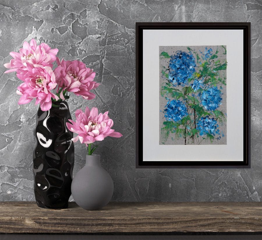 Blue Hydrangeas - 9" x 12" - Image 3
