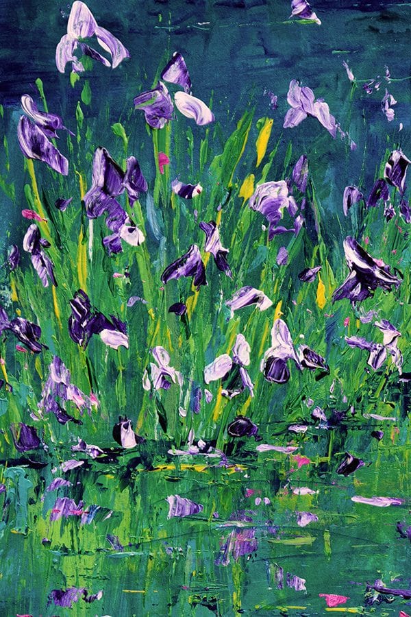 Irises by the Lily Pond - 8" x 10" - Image 2