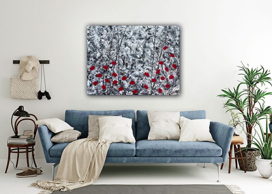 Poppies In The Forest - 36" x 48" - Image 4