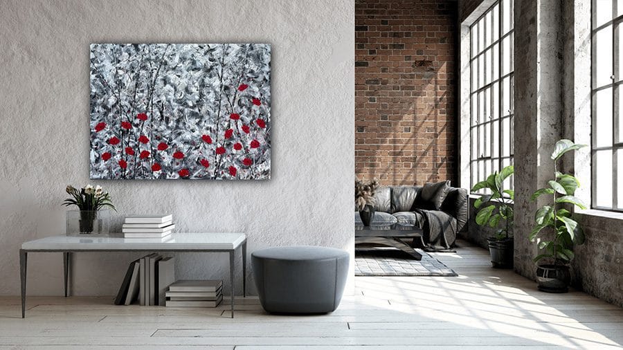 Poppies In The Forest - 36" x 48" - Image 3
