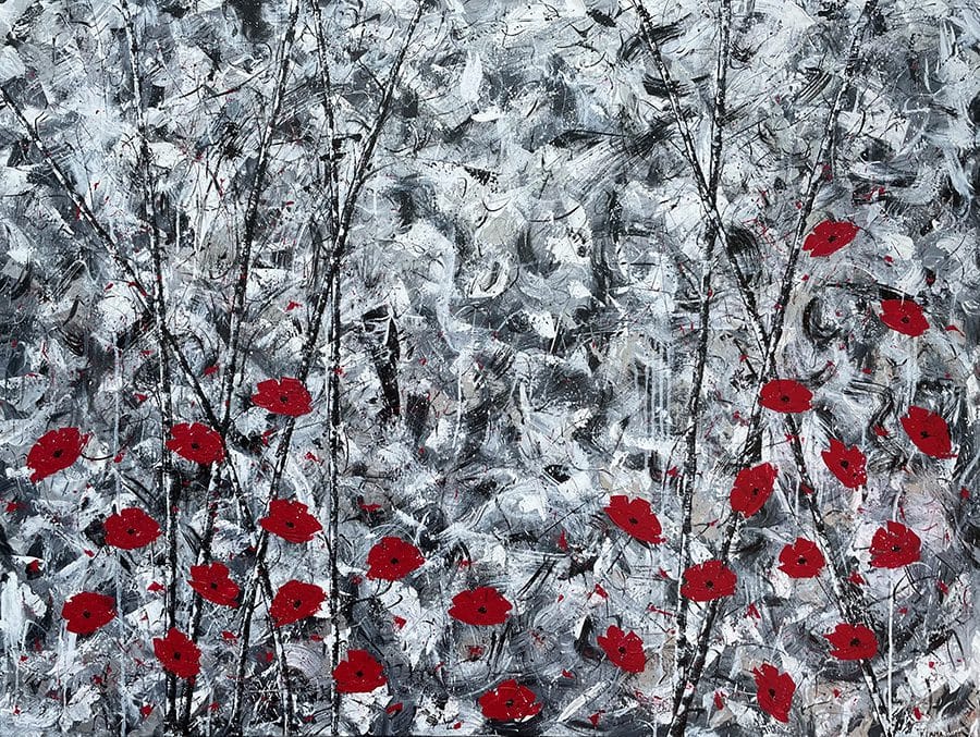 Poppies In The Forest - 36" x 48"