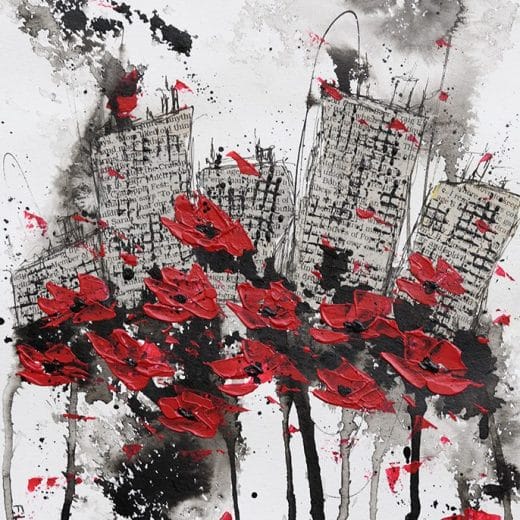 Imaginary Poppy City - 8" x 10"