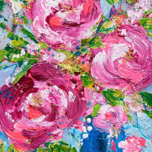 Vibrant original painting of a bouquet of roses