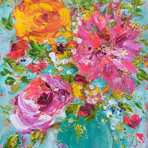 Bring joy into your home with this colorful original impressionist bouquet painting.