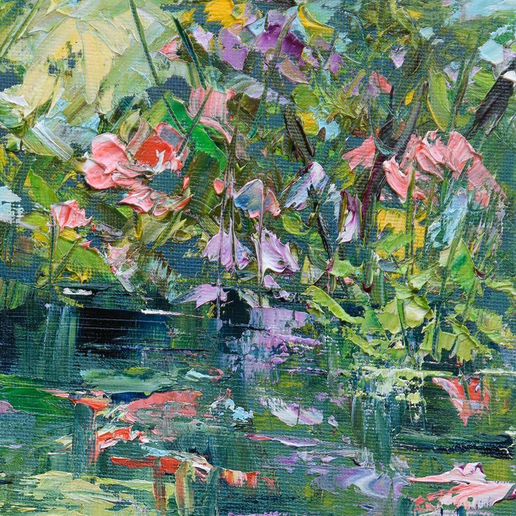 impressionist riverside scene oil painting - Joyful Nature