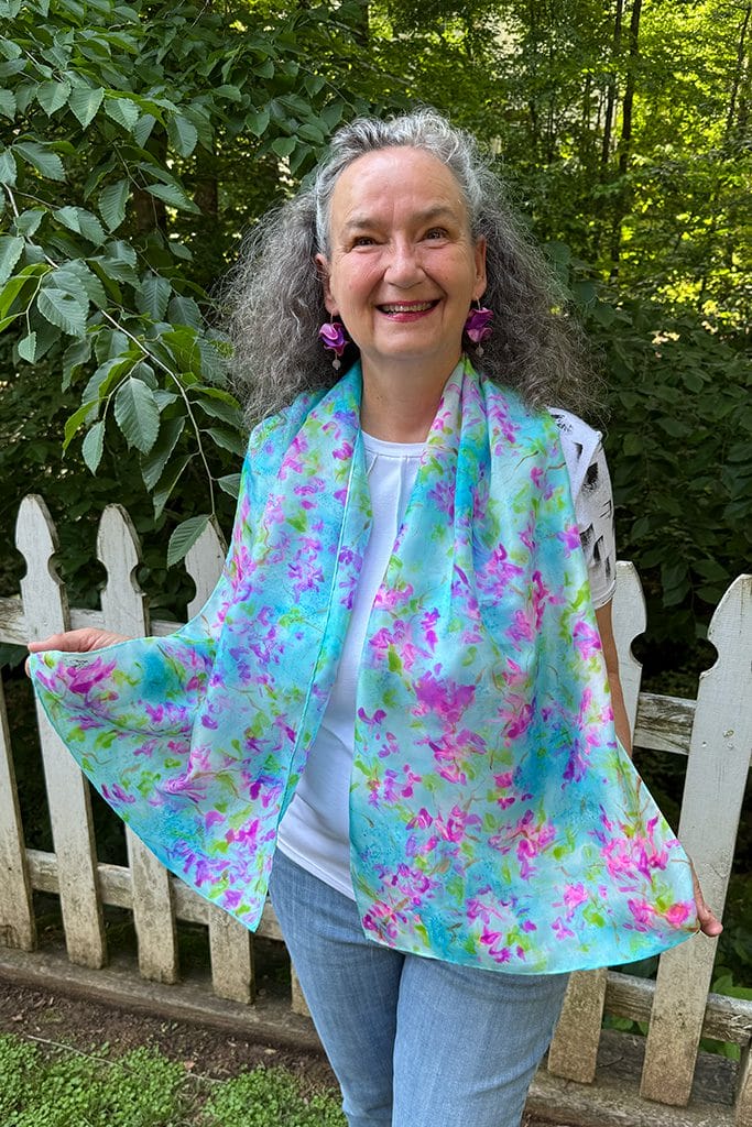 impressionist cherry blossom silk scarf for Elegance