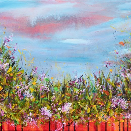 In person workshop: learn to paint a dynamic impressionist abstract flower meadow.