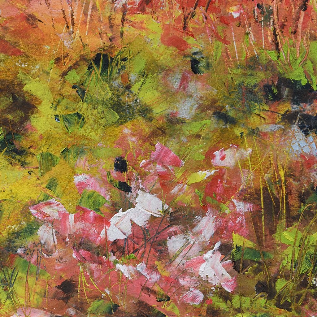 パルファン アートボード イエロー Abstract Garden Painting: Vibrant and Dynamic Art