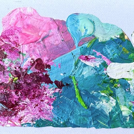 Small abstract painting on canvas panel size 4" x 6"