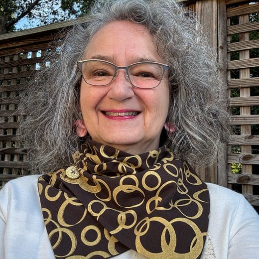 Women's fall winter handmade brown neck scarf hand printed with a golden bubble pattern