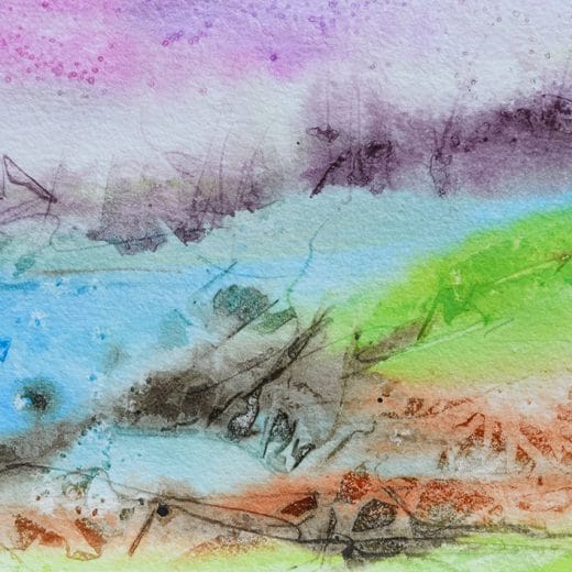 Loose acrylic landscape painting on watercolor paper size 5" x 7"