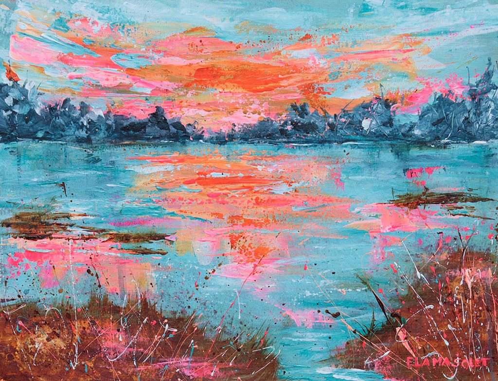 Sunrise Over The Marshes Painting - Nature's Celebration