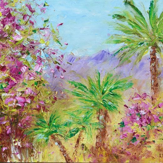 Original impressionist oil painting featuring the Southern California landscapes on canvas panel size 9" x 12"