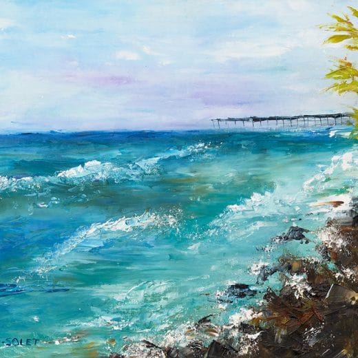 Original impressionist seascape oil painting done in Plein Air on canvas panel size 8" x 10"